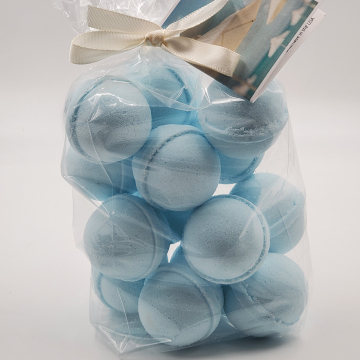 14 bath bombs Cool Water (Davidoff Type) gift bag bath fizzies, great for dry skin, shea, cocoa, 7 ultra rich oils