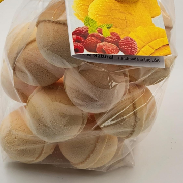 14 bath bombs 1 oz each (Mango Tango) gift bag bath fizzies, a bright, cheerful scent - great for dry skin