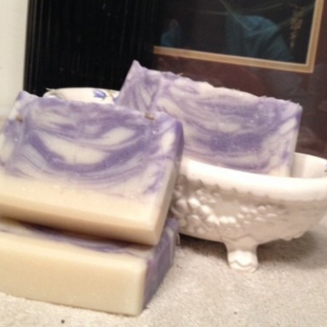 Lavender & Chamomile handmade soap (cold process) 4.5 oz with Coconut Milk, shea butter, avocado oil, zinc oxide