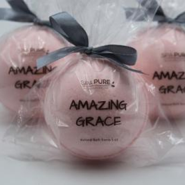 3 Amazing Grace (Philosophy Type) fragrance, gift bag bath fizzies, great for dry skin with shea, cocoa, 7 ultra rich oils