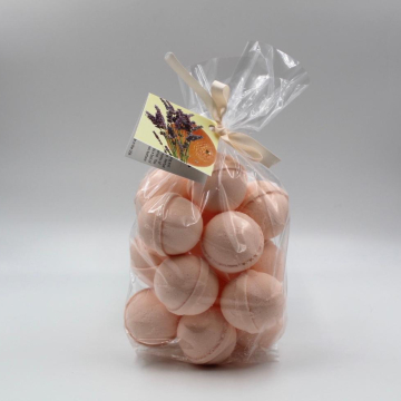 14 bath bombs in Darlin' Clementine gift bag bath fizzies, great for dry skin, shea, cocoa, 7 ultra rich oils