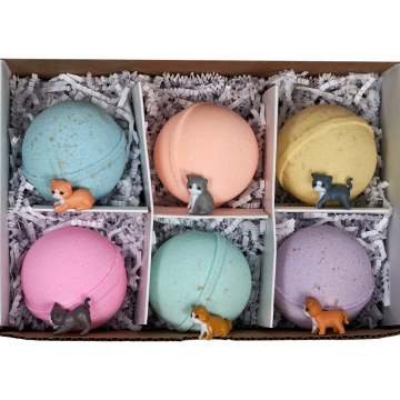 Kittens in a Basket Bath Bombs For Kids With Surprise Toys Inside (Kittens) USA made, Natural, Organic XL 5 oz Gift Set For Girls/Boy